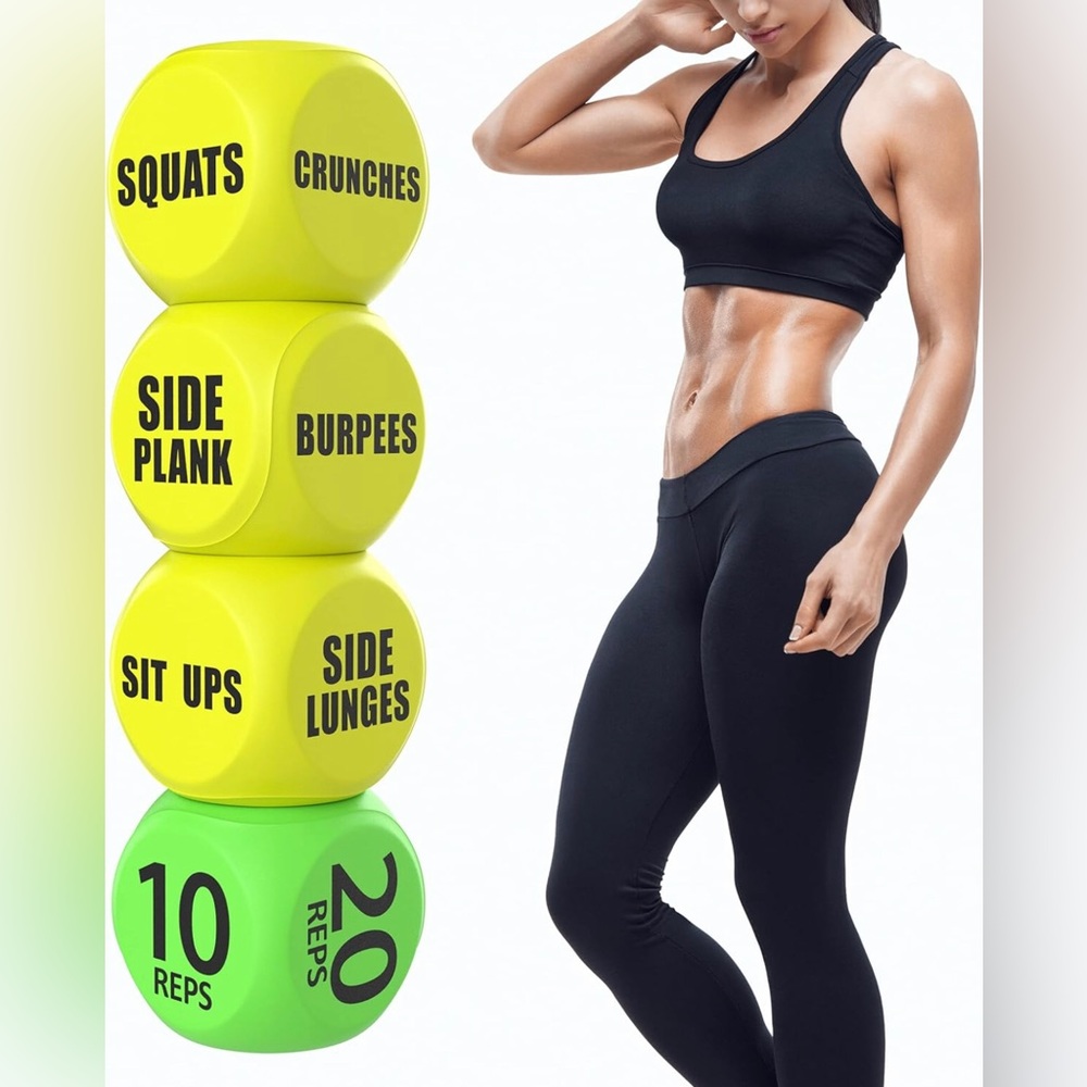 Fun Exercise Dice for Solo or Group Classes, 6-Sided Foam Fitness dice